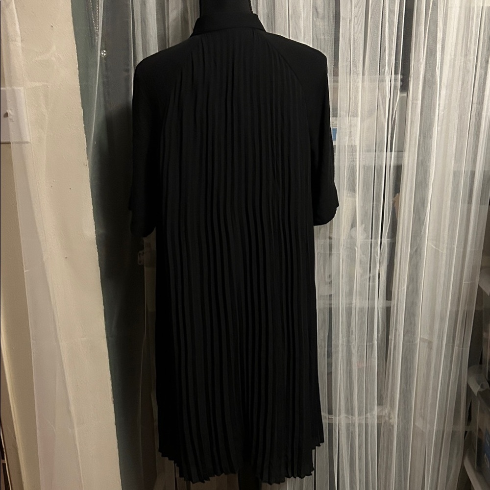 Chic Black Pleated Dress - Picture 6 of 11